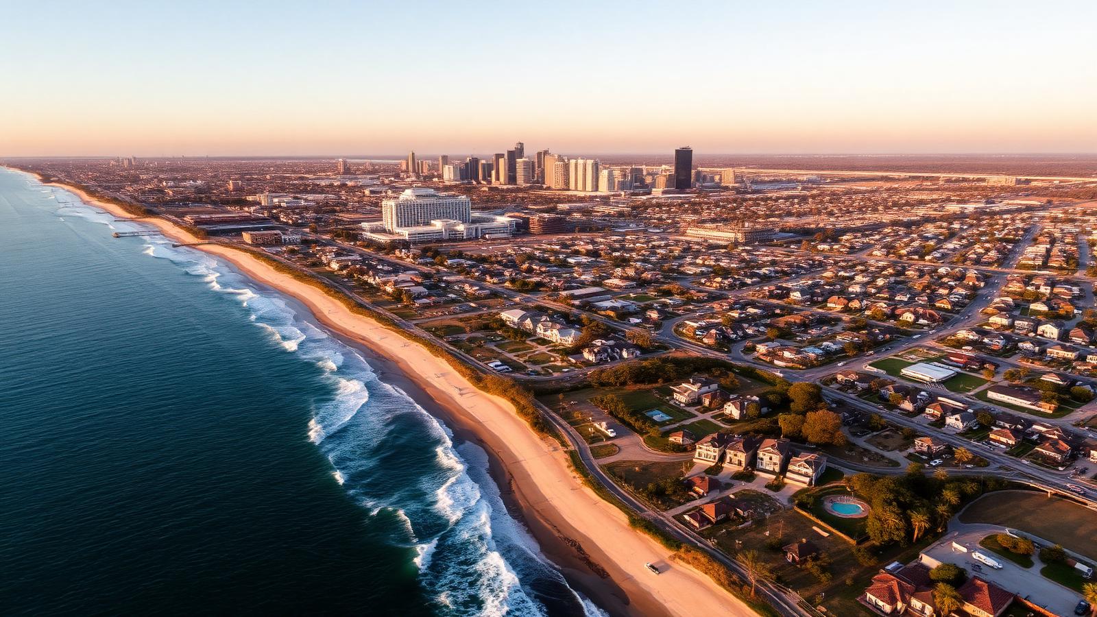 Aerial view of San Diego homes and coastline served by TruSpark Electric